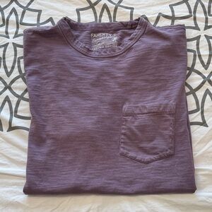Faherty Discontinued California Sunwashed Organic Cotton Light Purple T-Shirt